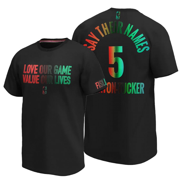 Men's Los Angeles Lakers Talen Horton-Tucker #5 NBA Love Our Game Value our Lives Lives Matter Social Justice Black Basketball T-Shirt GJG4883DY